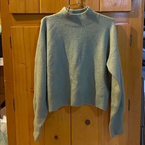 & Other Stories mock neck wool knit - muted green